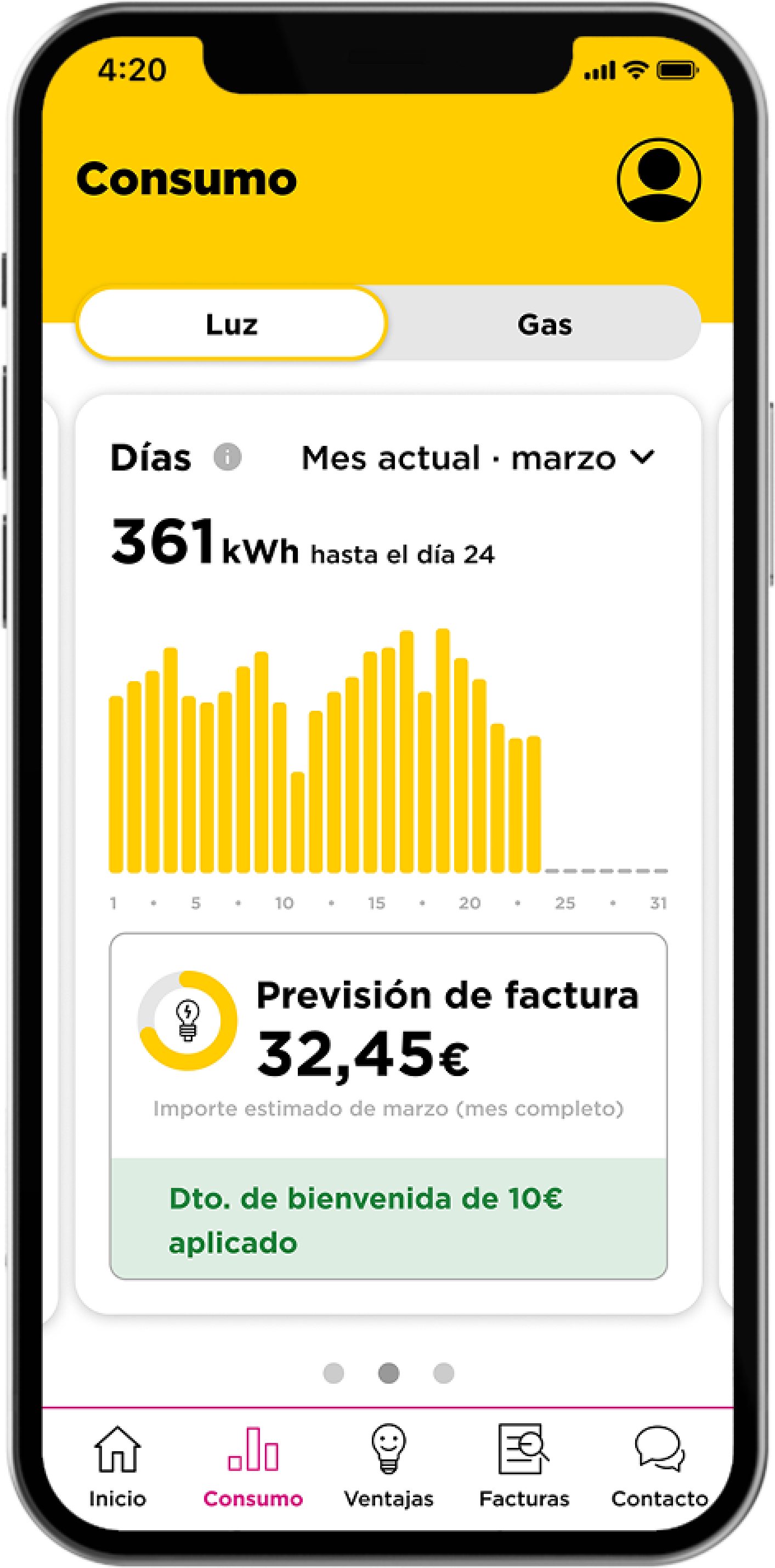 Jazztel Luz y Gas - Controlar consumo